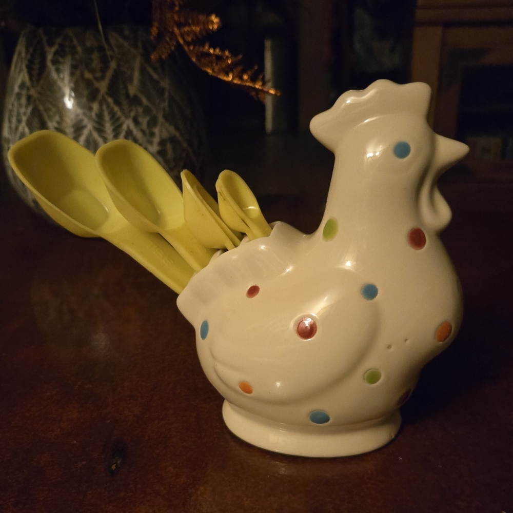 Source Unknown Polka Dot Chicken Measuring Spoons